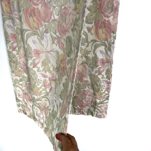 Vtg Jones New York Linen Pastel Floral Wrap Skirt - Picture 3 of 8